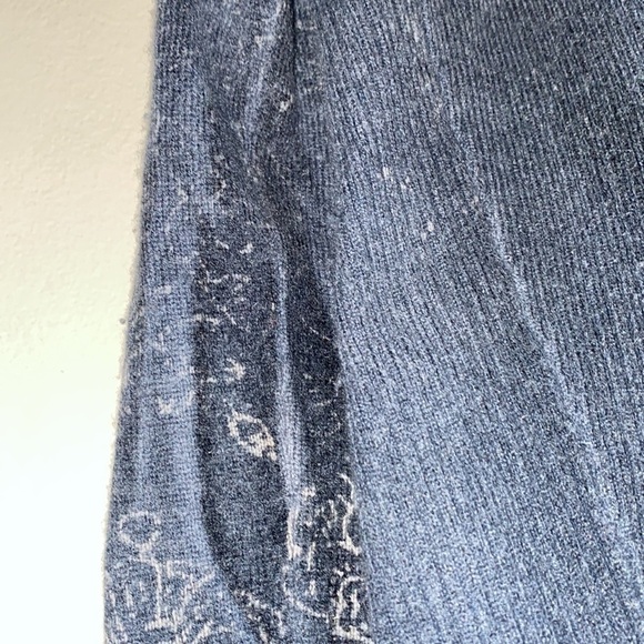 MATCH MARIKA CHARLES Cashmere Long Ribbed Cardigan Sweater With Floral Sleeves - Picture 6 of 6